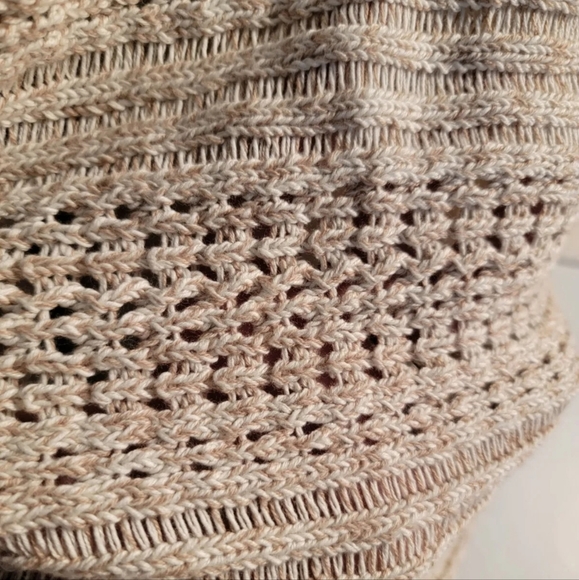 Lucky Brand Live In Love Sweater Womens Medium M Open Knit Crocheted wool blend - Picture 7 of 9